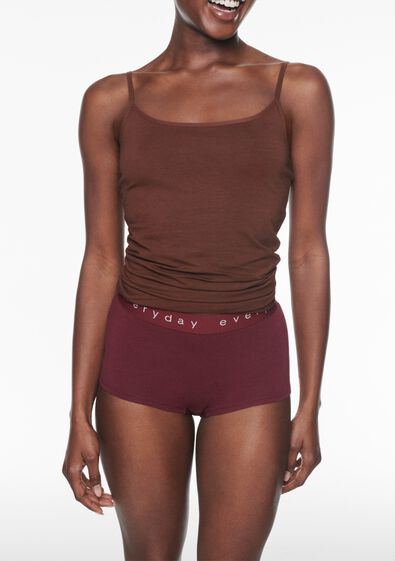 boxer femme coton everyday ceinture marron fonc&eacute; marron fonc&eacute; - 19641534DARKBROWN - HEMA
